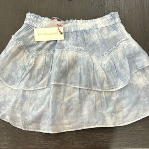 LoveShackFancy Blue Hand Dye Skirt Size Medium